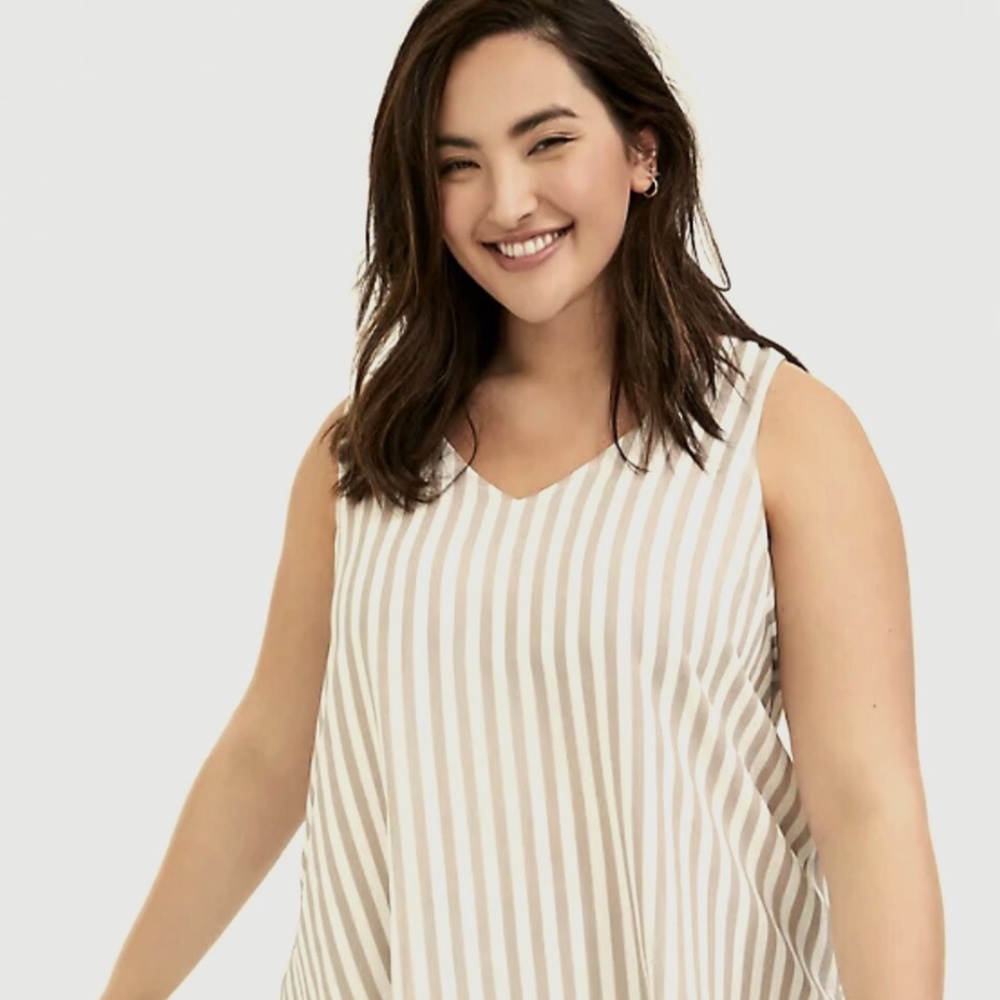 Torrid Cream & Tan Tank NWT 3X
